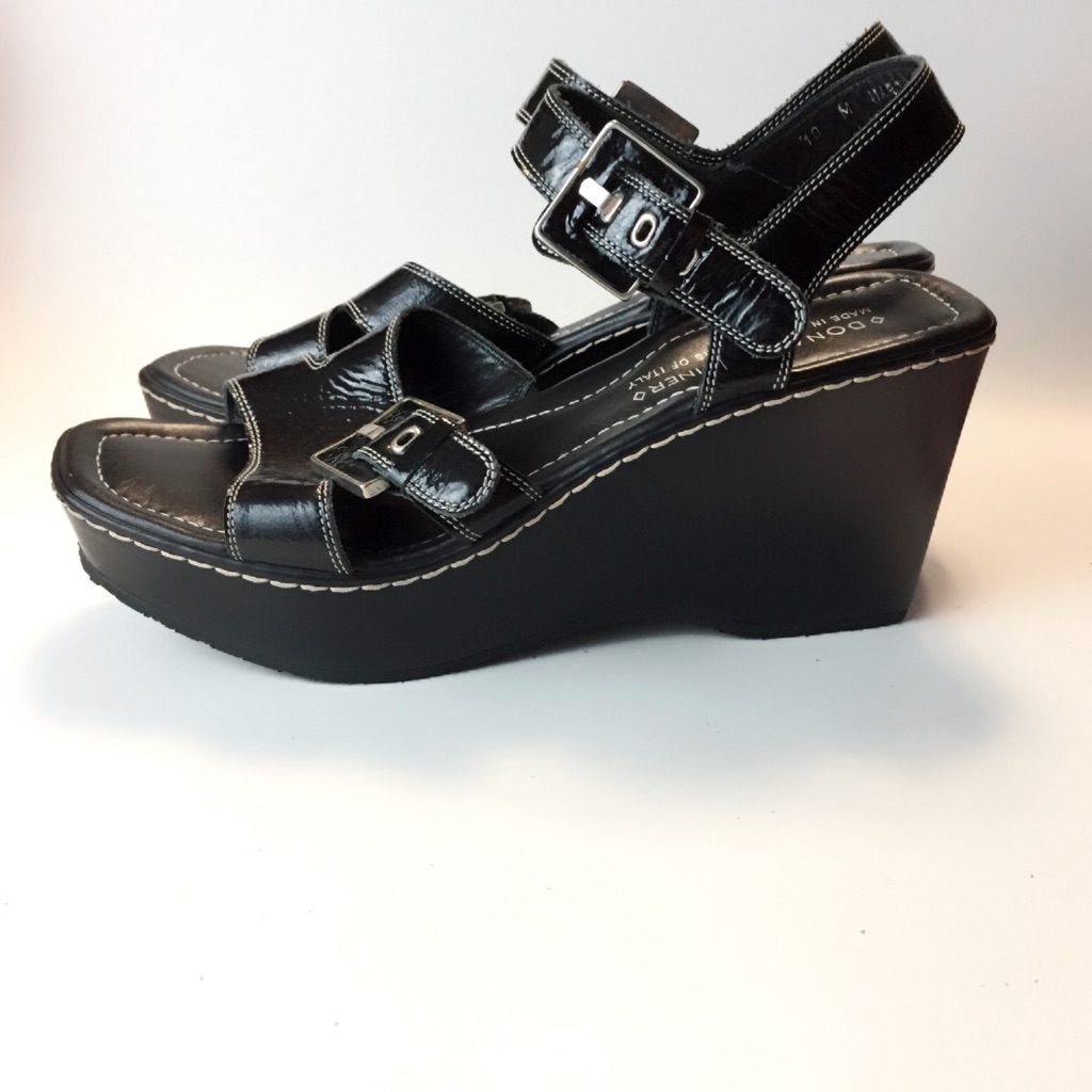 New Platform Patent Leather Sandal